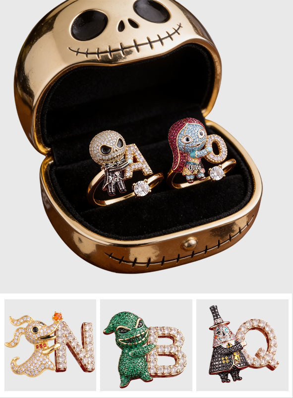 Personalized Nightmare Adjustable Ring Custom Name Gift for Her Adjustable Shaped Ring GradoCreations