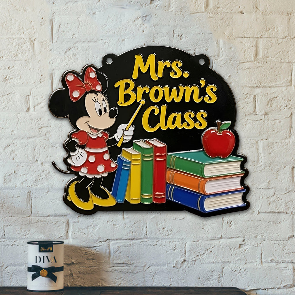 Personalized 3D Printed Teacher Class Metal Sign Unique Gift 3D Printed Cut Metal Sign GradoCreations