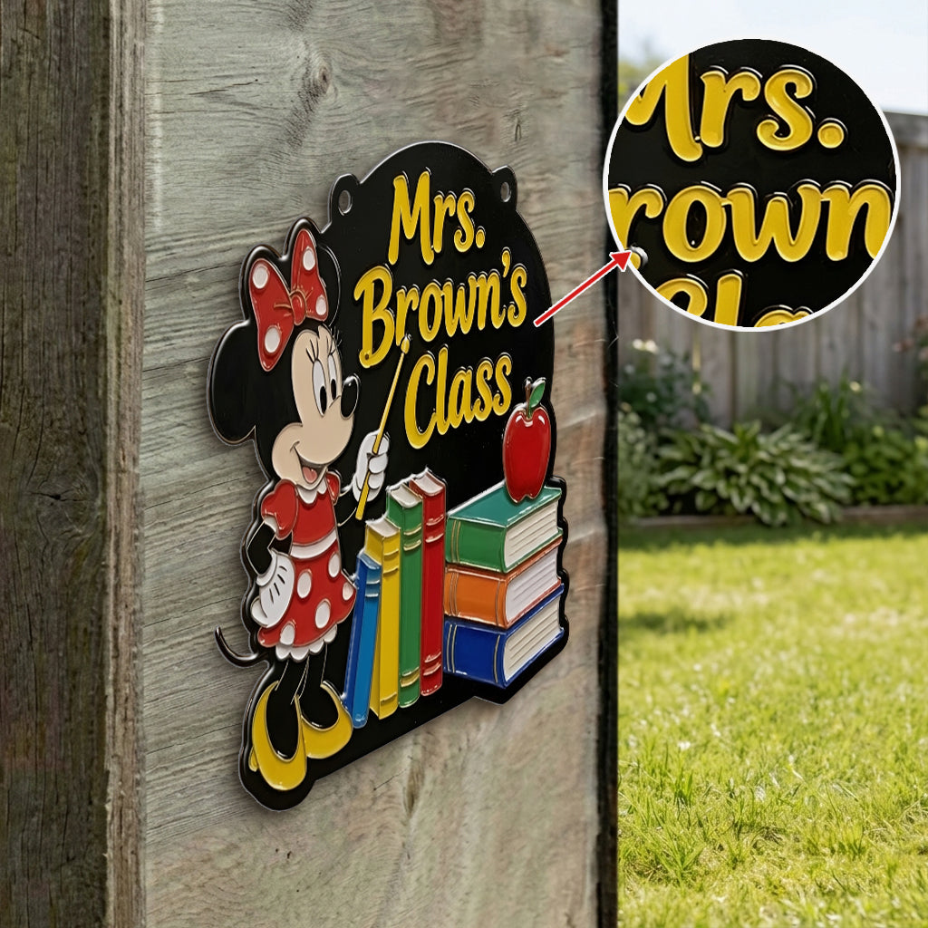 Personalized 3D Printed Teacher Class Metal Sign Unique Gift 3D Printed Cut Metal Sign GradoCreations