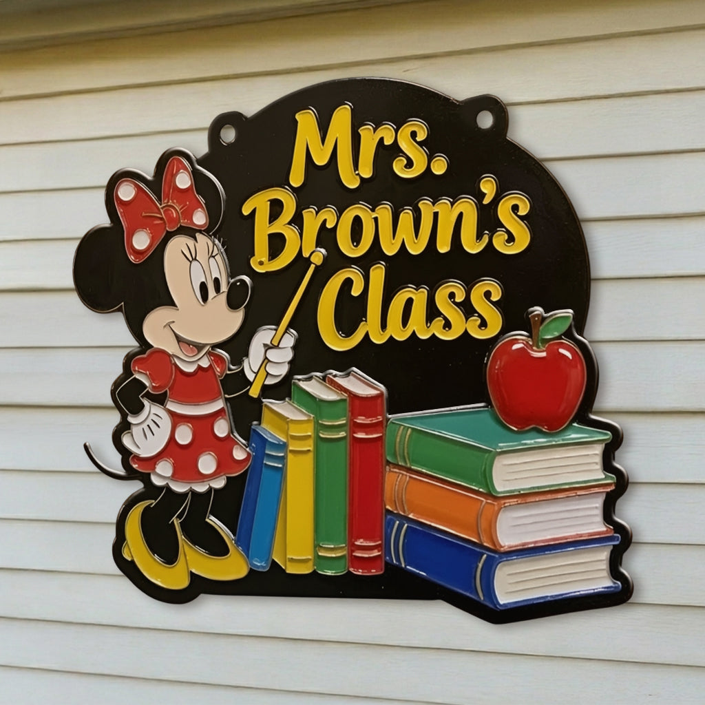 Personalized 3D Printed Teacher Class Metal Sign Unique Gift 3D Printed Cut Metal Sign GradoCreations