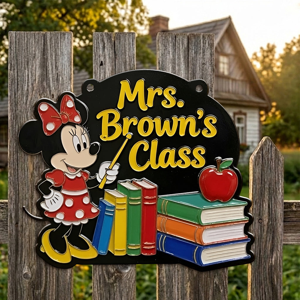 Personalized 3D Printed Teacher Class Metal Sign Unique Gift 3D Printed Cut Metal Sign GradoCreations