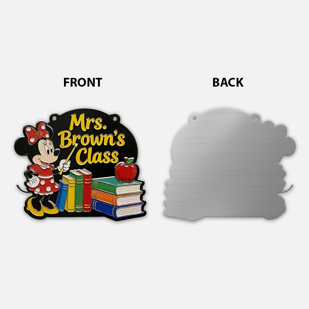 Personalized 3D Printed Teacher Class Metal Sign Unique Gift 3D Printed Cut Metal Sign GradoCreations