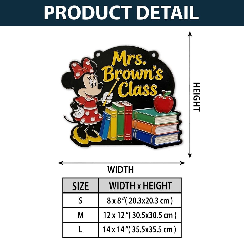 Personalized 3D Printed Teacher Class Metal Sign Unique Gift 3D Printed Cut Metal Sign GradoCreations