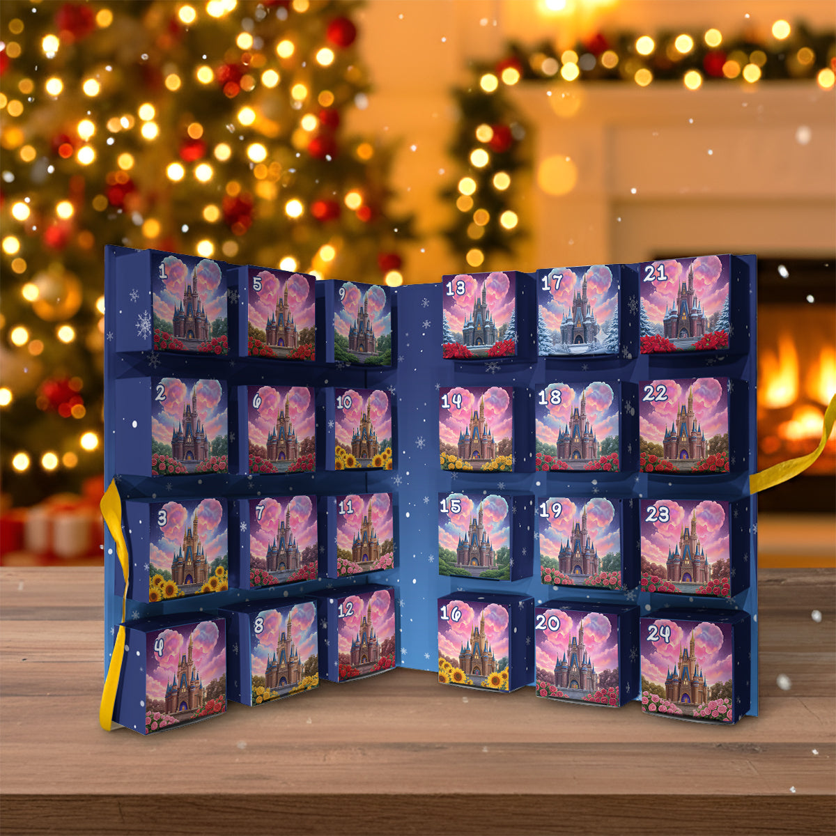 Personalized Advent Calendar with Mini Drawers & Ornaments for Christmas Folded Advent Calendar With Ornaments GradoCreations