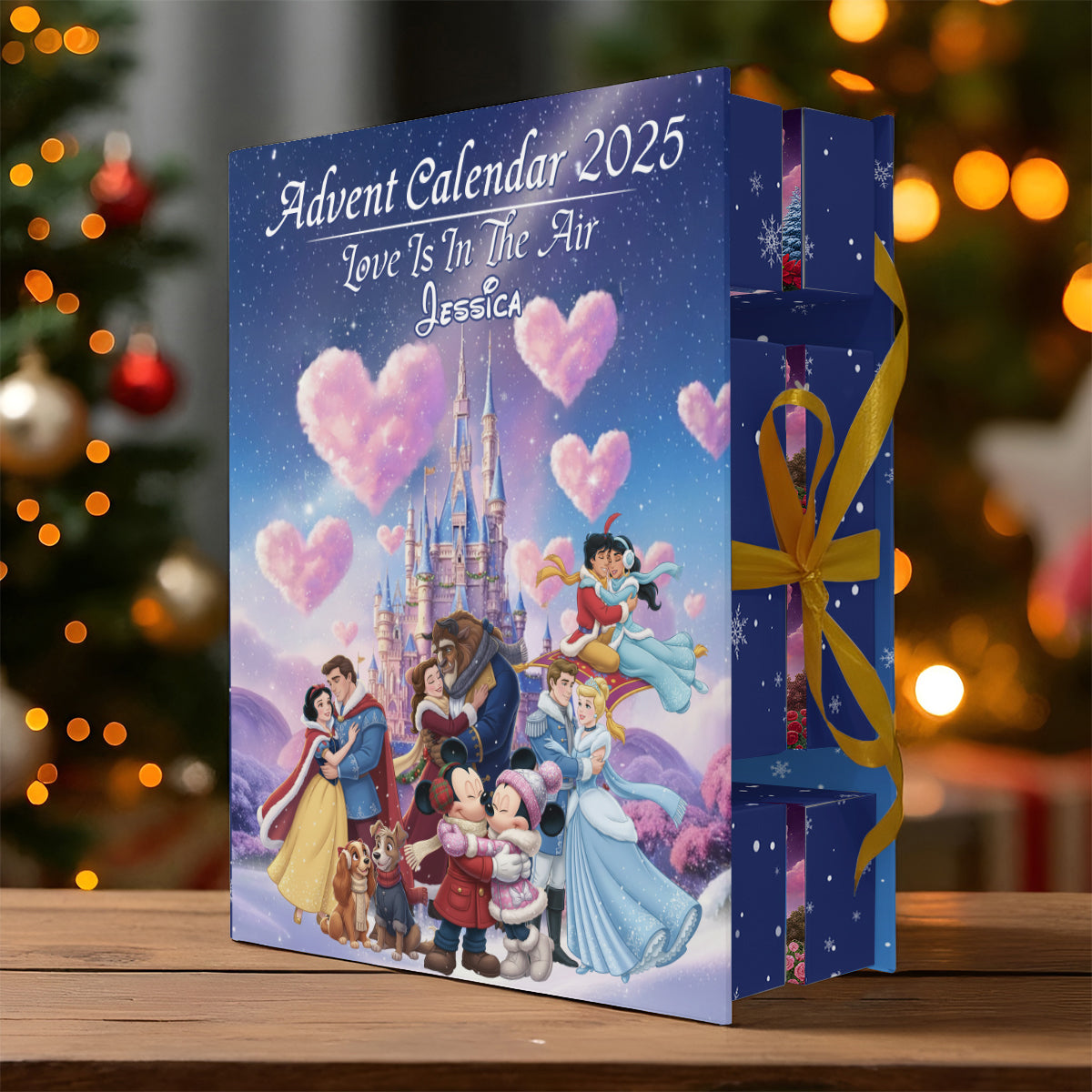 Personalized Advent Calendar with Mini Drawers & Ornaments for Christmas Folded Advent Calendar With Ornaments GradoCreations
