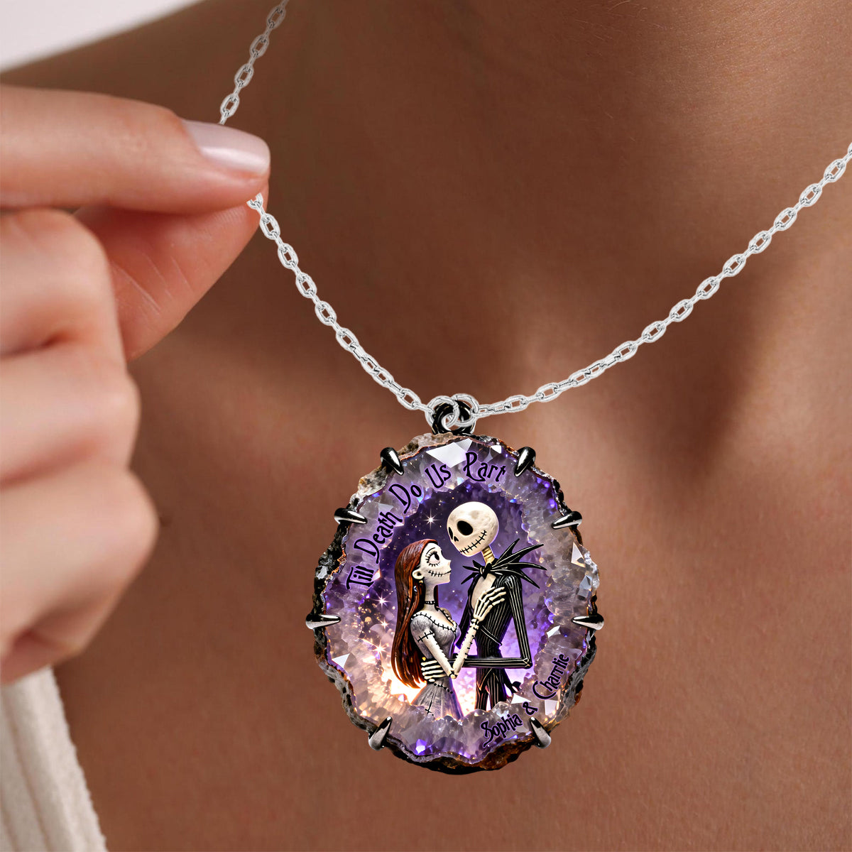 Personalized Nightmare Shaped Metal Pendant Necklace Gift Shaped Metal Pendant Necklace GradoCreations