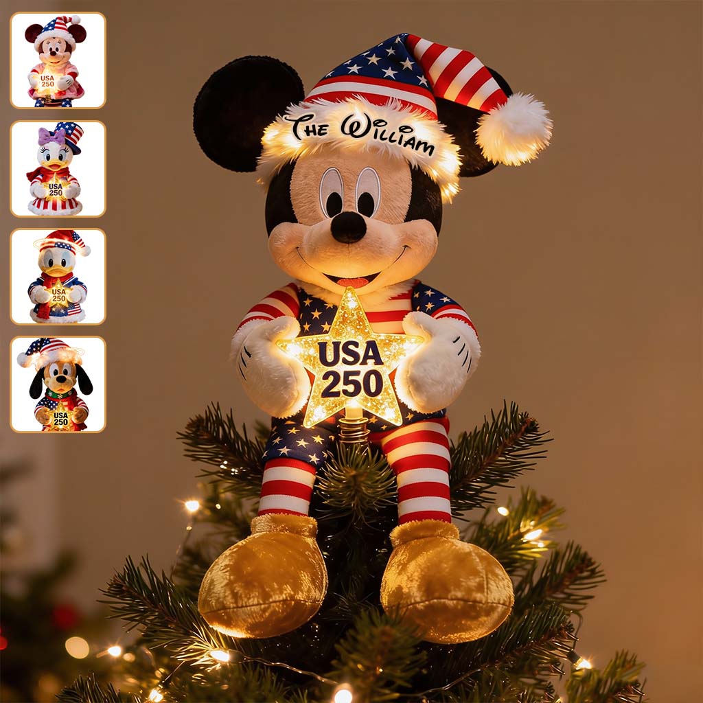 Personalized Mickey Mouse LED Light Tree Topper for Christmas LED Light Tree Topper GradoCreations