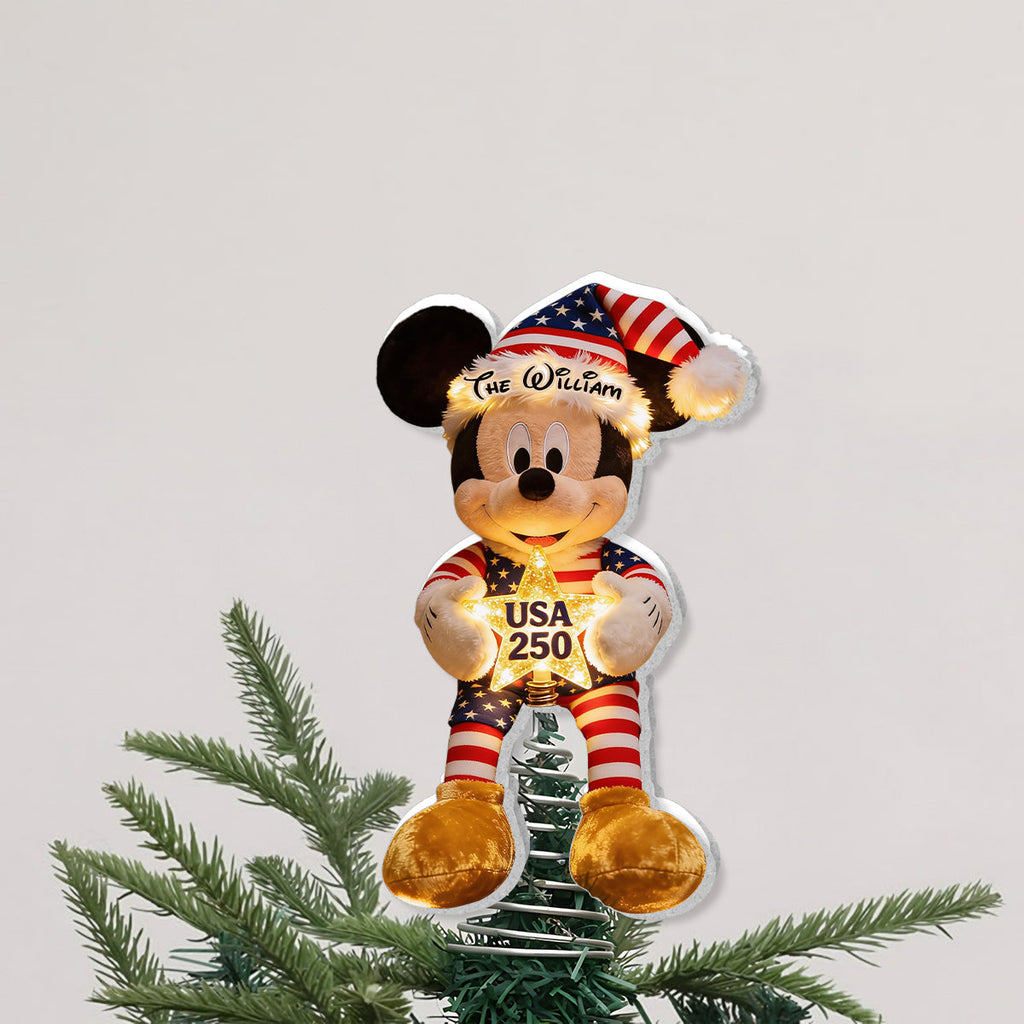 Personalized LED Acrylic Christmas Tree Topper for Family LED Light Tree GradoCreations