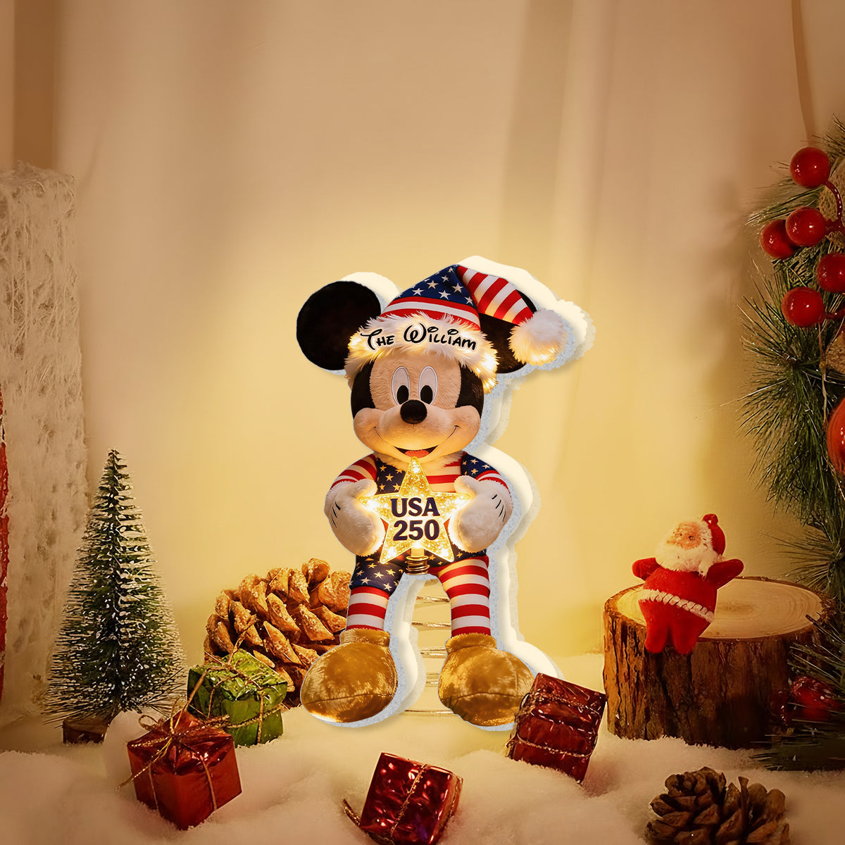 Personalized Mickey Mouse LED Light Tree Topper for Christmas LED Light Tree Topper GradoCreations