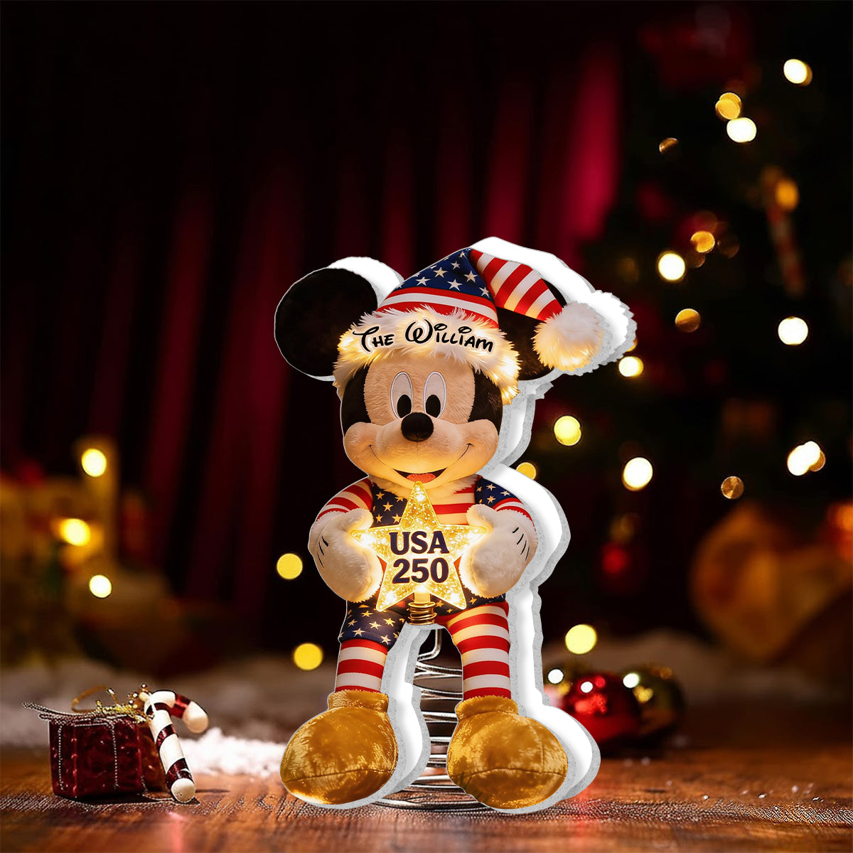 Personalized LED Acrylic Christmas Tree Topper for Family LED Light Tree GradoCreations