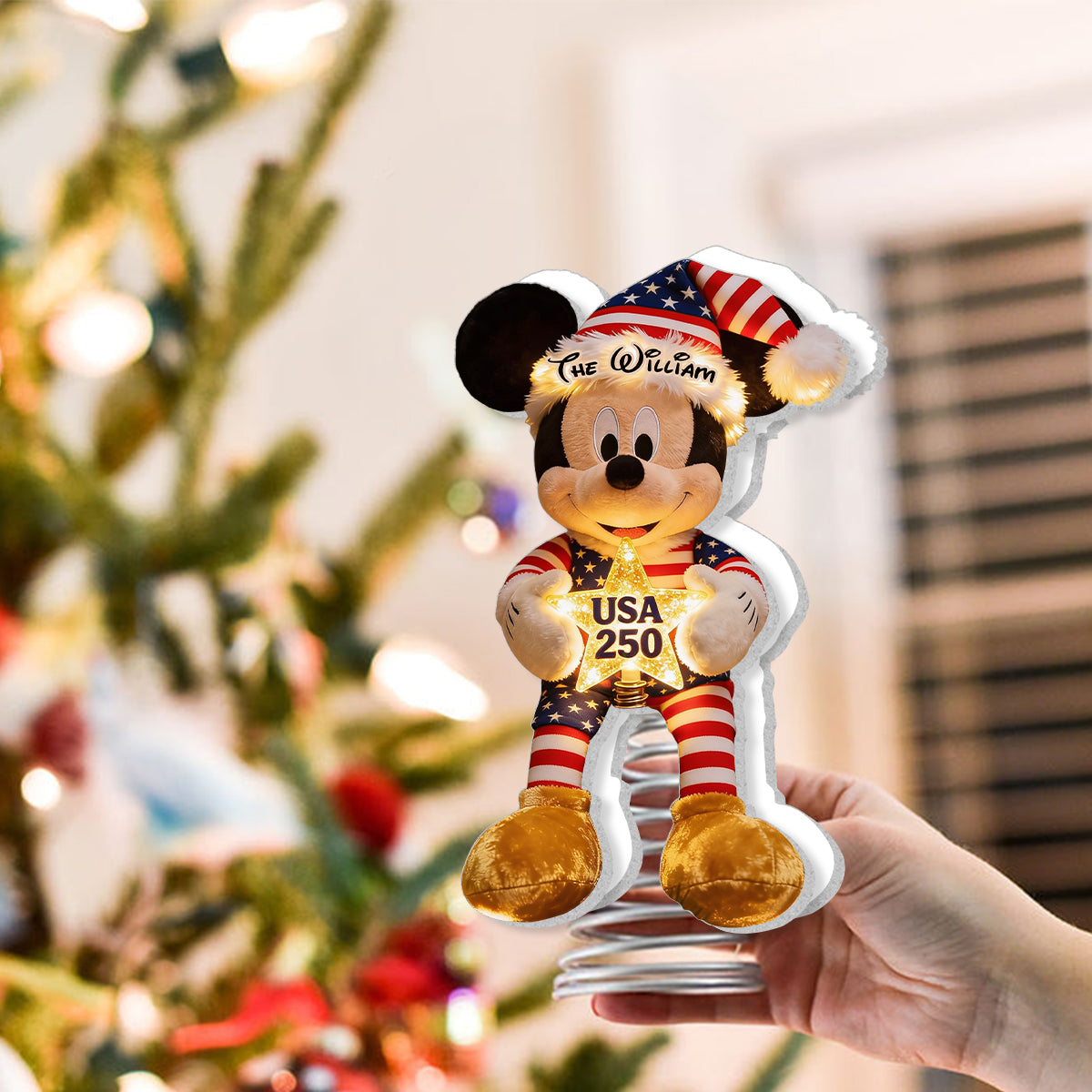 Personalized LED Acrylic Christmas Tree Topper for Family LED Light Tree GradoCreations