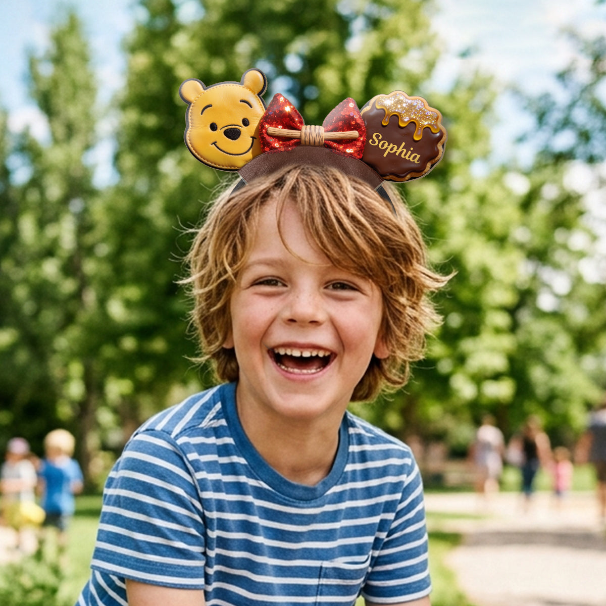 Personalized Winnie Pooh Leather Headband Fun Gift for Kids Shaped Leather Headband GradoCreations