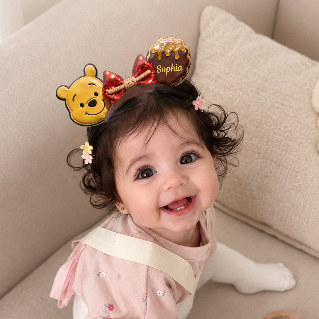 Personalized Winnie Pooh Leather Headband Fun Gift for Kids Shaped Leather Headband GradoCreations