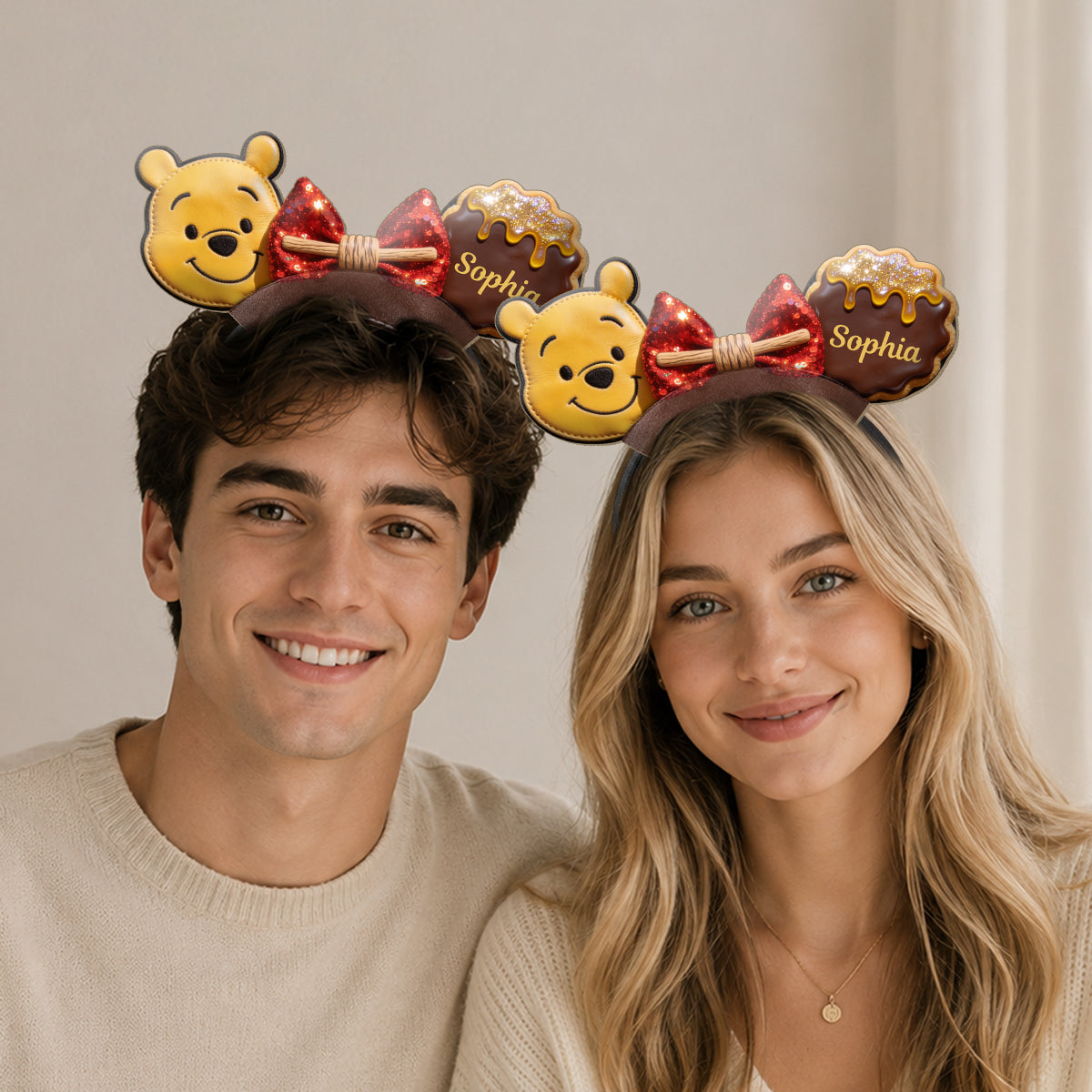 Personalized Winnie Pooh Leather Headband Fun Gift for Kids Shaped Leather Headband GradoCreations