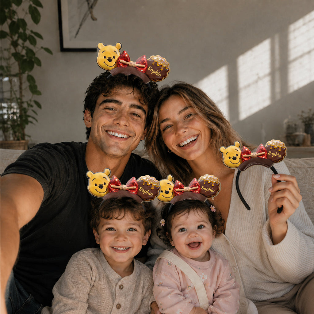 Personalized Winnie Pooh Leather Headband Fun Gift for Kids Shaped Leather Headband GradoCreations