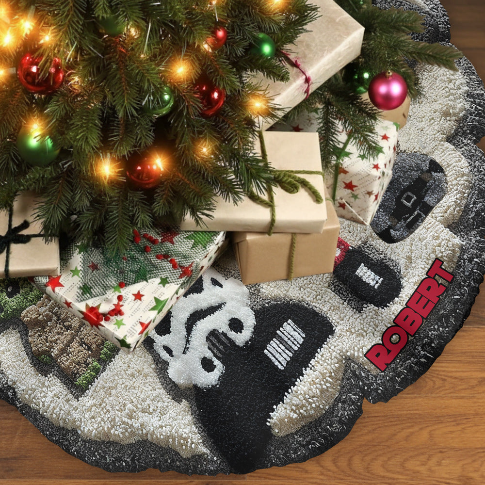 Personalized Star Wars Shaped Tree Skirt Custom Name Holiday Decor Shaped Tree Skirt GradoCreations