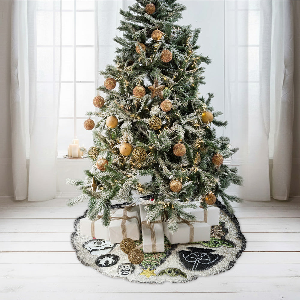 Personalized Star Wars Shaped Tree Skirt Custom Name Holiday Decor Shaped Tree Skirt GradoCreations