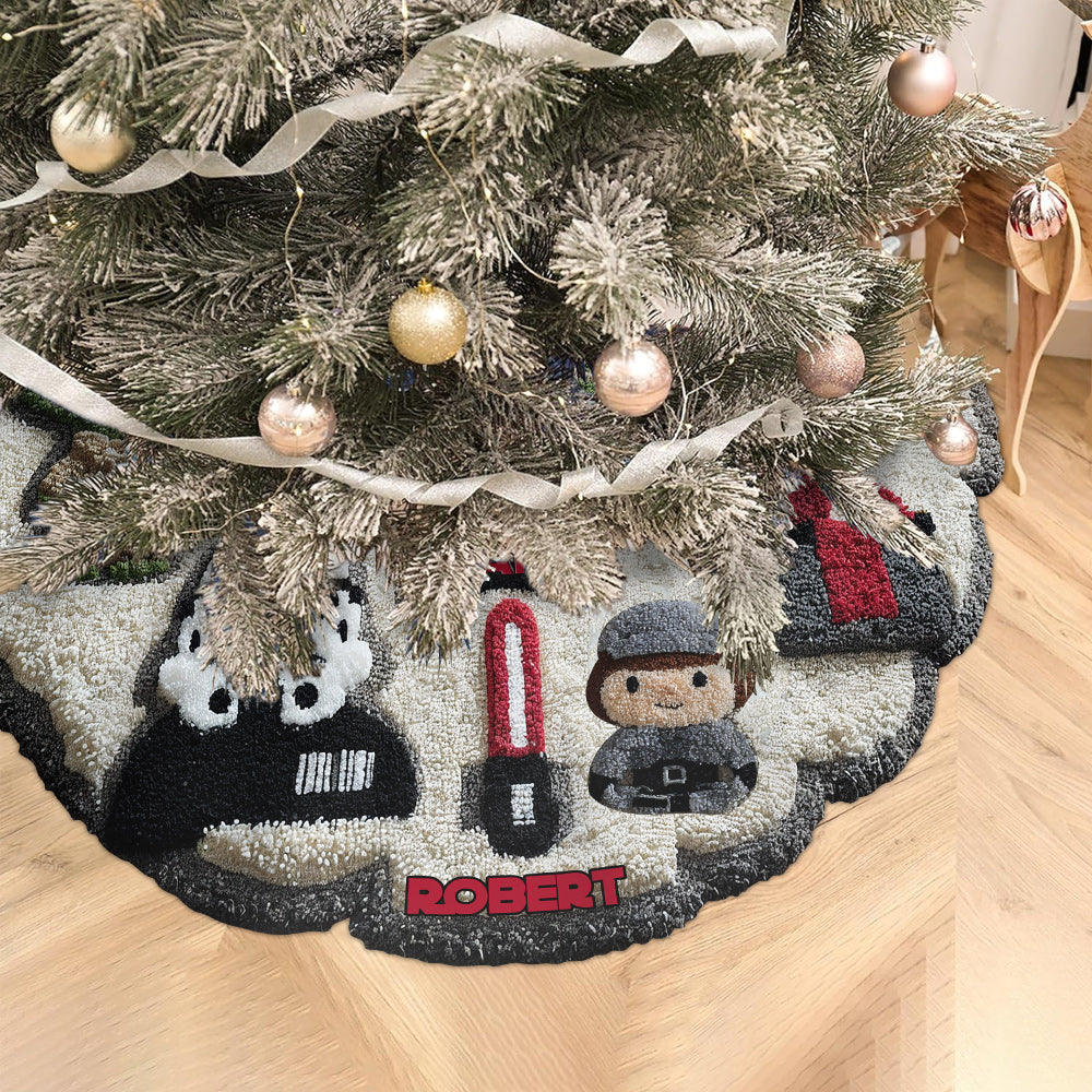 Personalized Star Wars Shaped Tree Skirt Custom Name Holiday Decor Shaped Tree Skirt GradoCreations