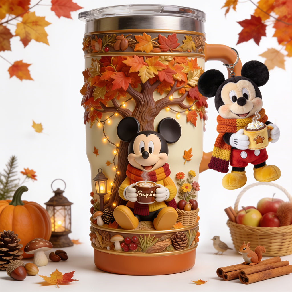Personalized Fall Tumbler with Plush Charm for Gifts Tumbler With Plush Charm GradoCreations