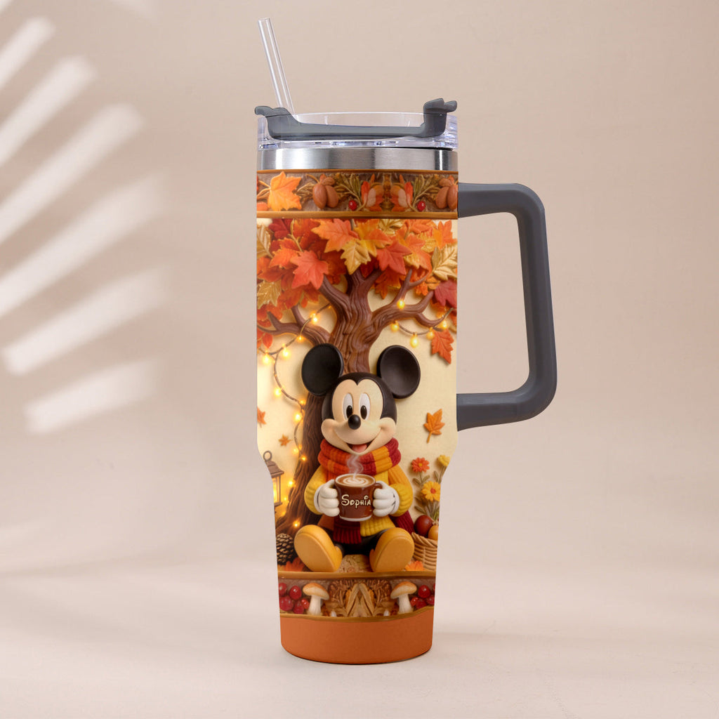 Personalized Fall Tumbler with Plush Charm for Gifts Tumbler With Plush Charm GradoCreations