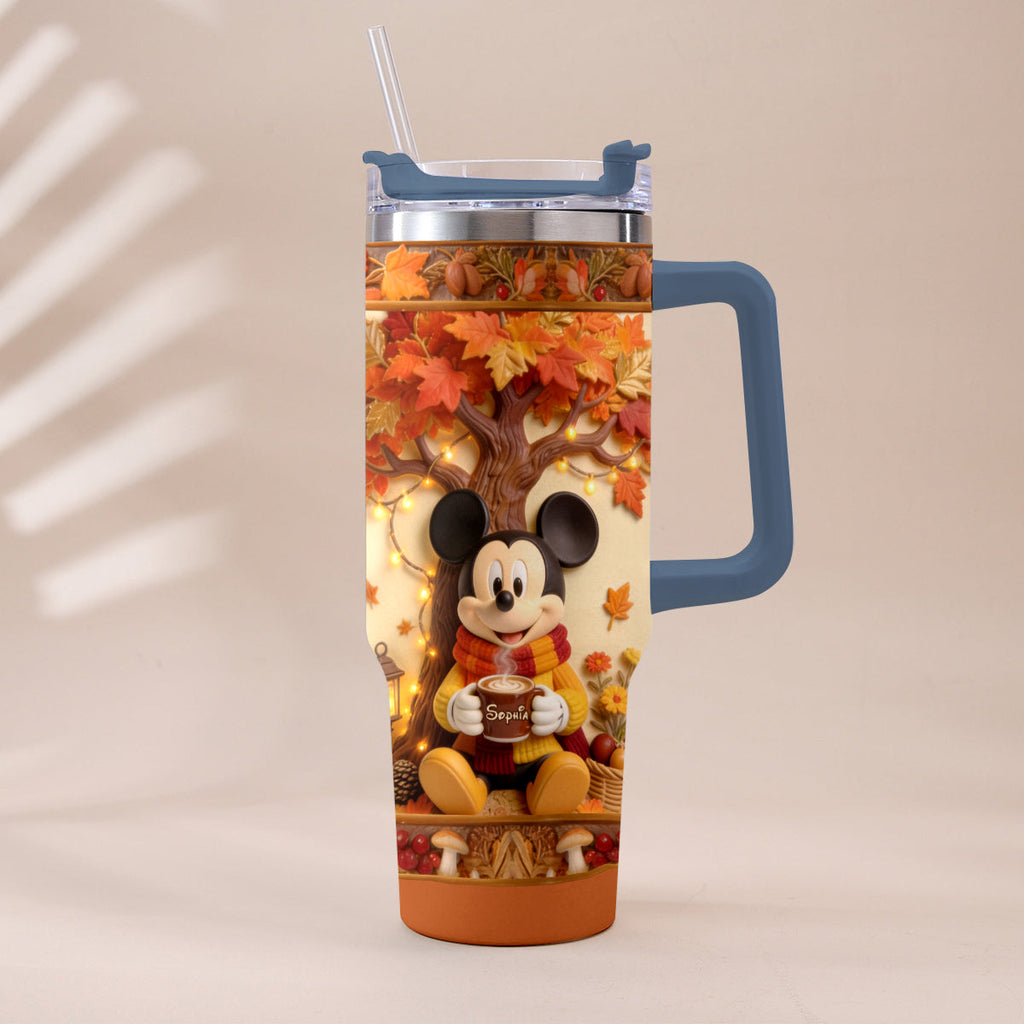 Personalized Fall Tumbler with Plush Charm for Gifts Tumbler With Plush Charm GradoCreations