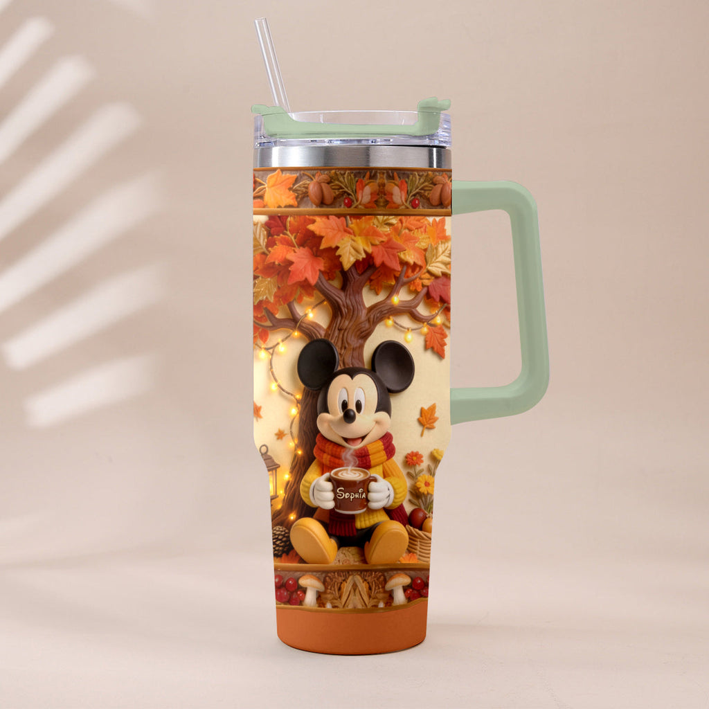 Personalized Fall Tumbler with Plush Charm for Gifts Tumbler With Plush Charm GradoCreations