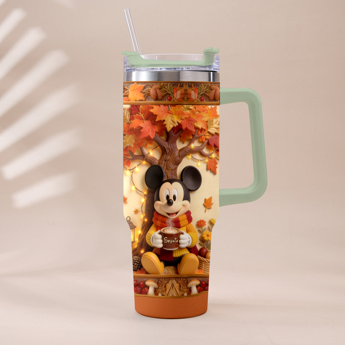 Personalized Fall Tumbler with Plush Charm for Gifts Tumbler With Plush Charm GradoCreations