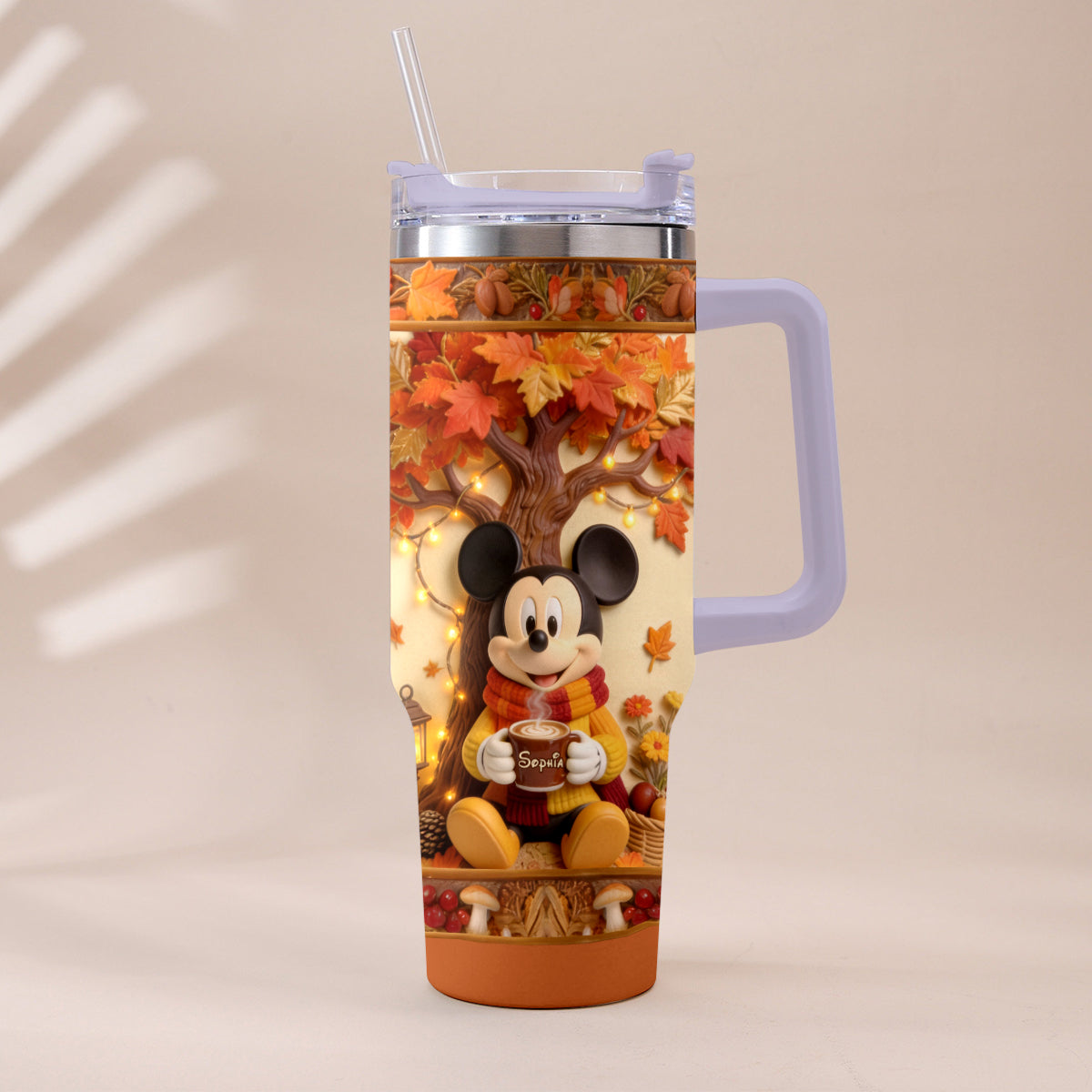 Personalized Fall Tumbler with Plush Charm for Gifts Tumbler With Plush Charm GradoCreations
