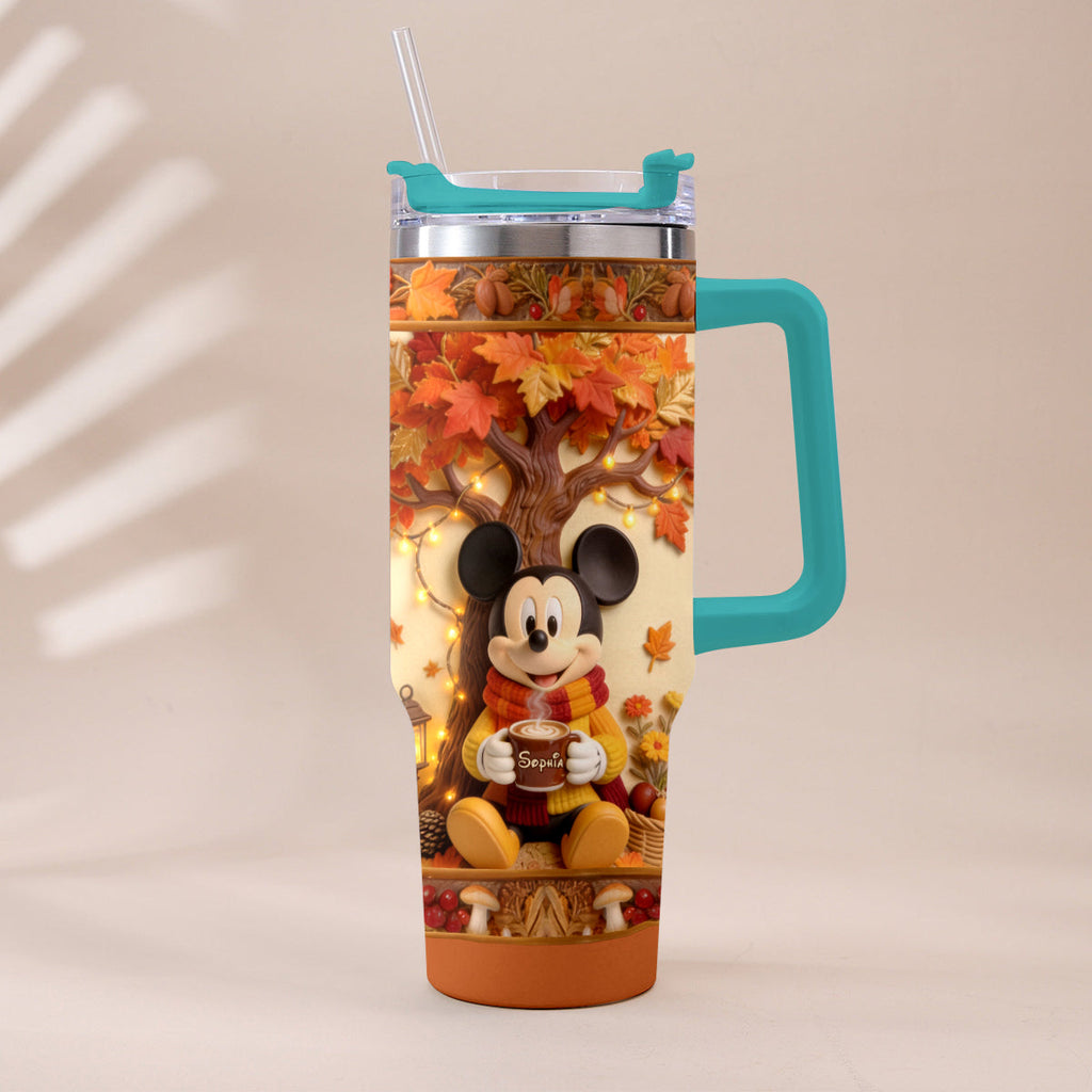 Personalized Fall Tumbler with Plush Charm for Gifts Tumbler With Plush Charm GradoCreations