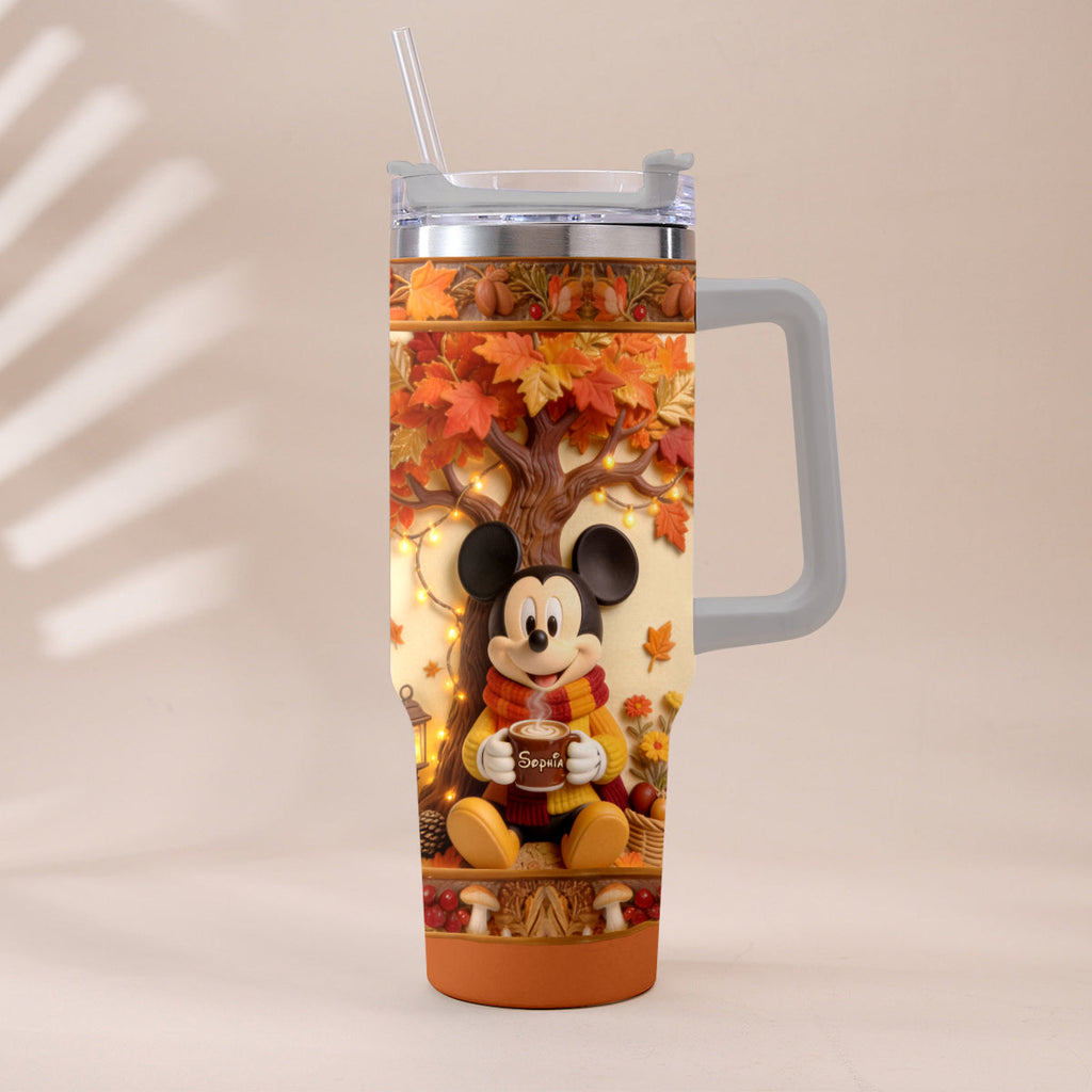 Personalized Fall Tumbler with Plush Charm for Gifts Tumbler With Plush Charm GradoCreations