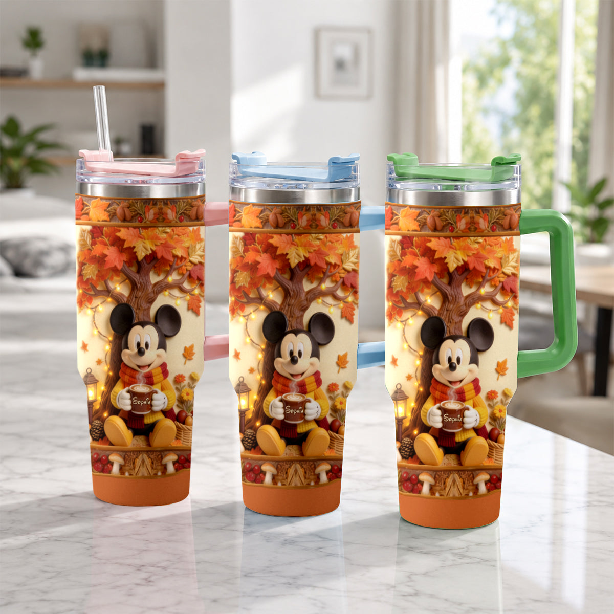 Personalized Fall Tumbler with Plush Charm for Gifts Tumbler With Plush Charm GradoCreations