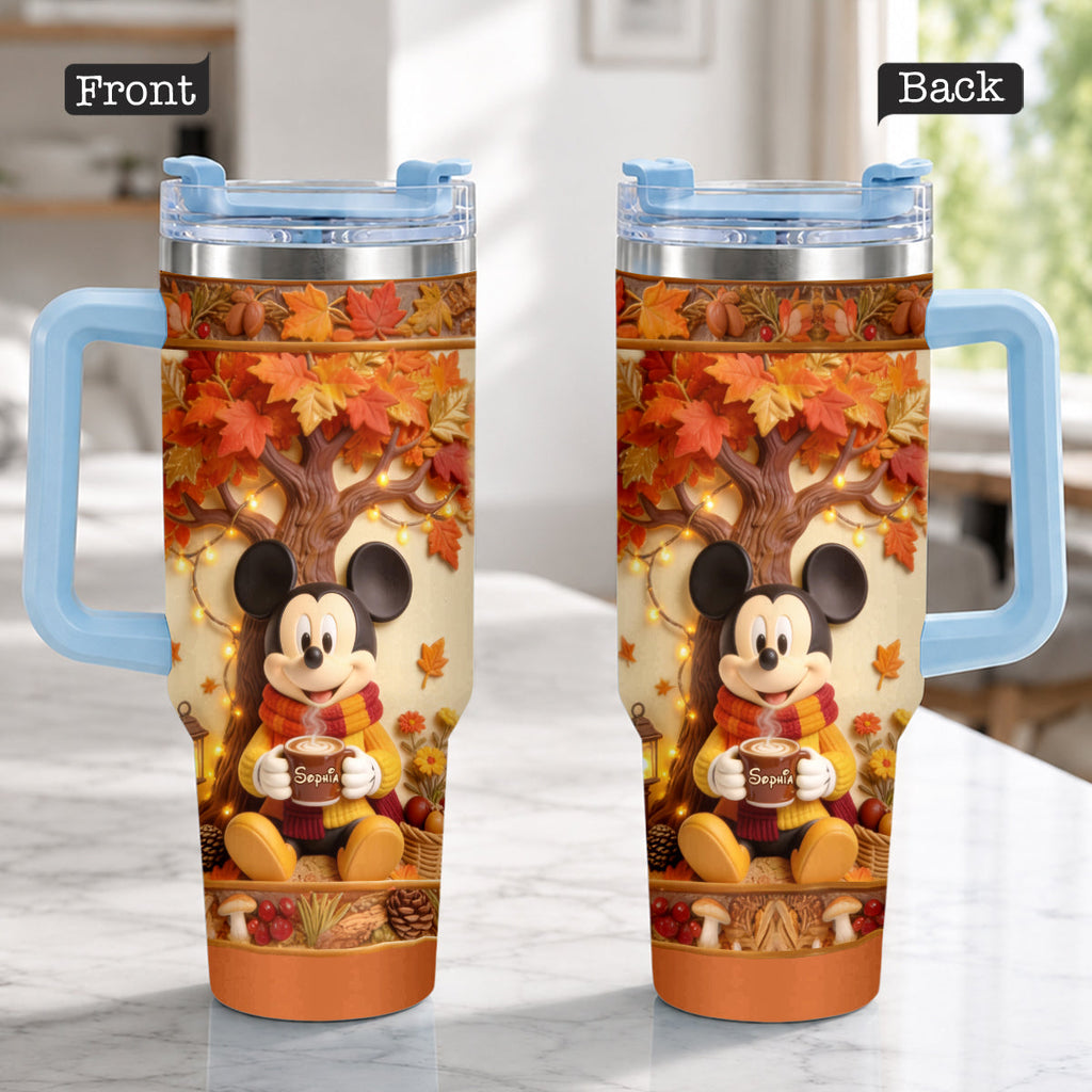 Personalized Fall Tumbler with Plush Charm for Gifts Tumbler With Plush Charm GradoCreations