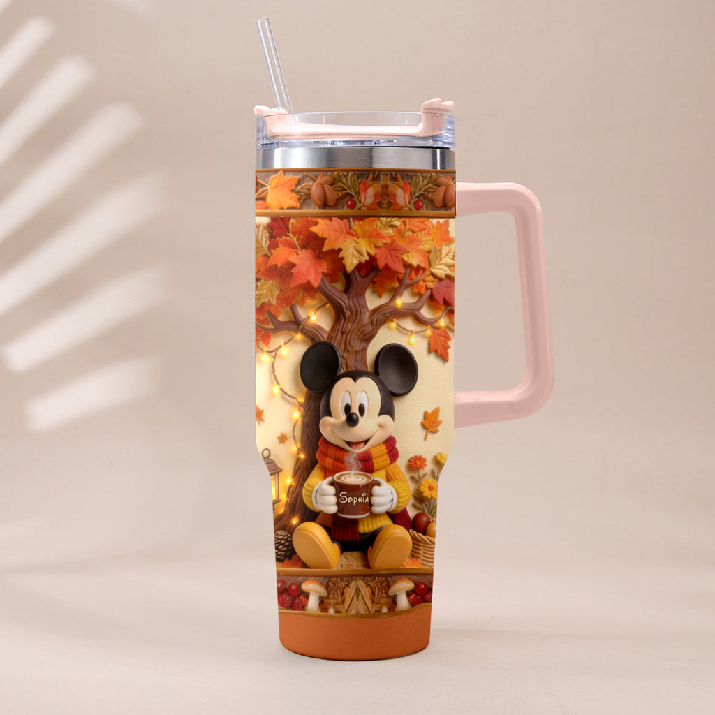 Personalized Fall Tumbler with Plush Charm for Gifts Tumbler With Plush Charm GradoCreations