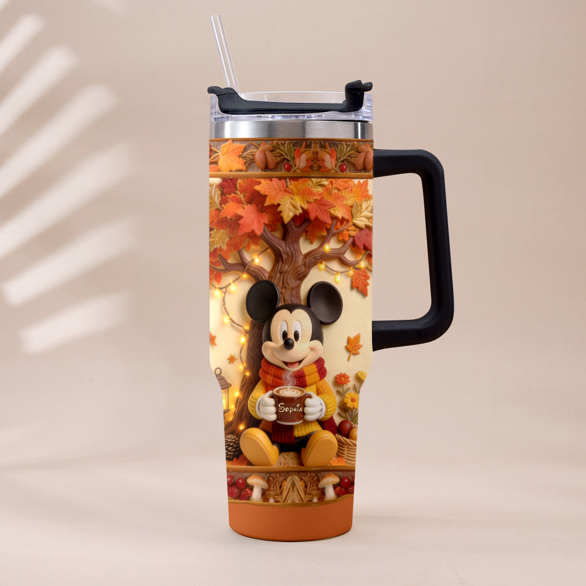 Personalized Fall Tumbler with Plush Charm for Gifts Tumbler With Plush Charm GradoCreations