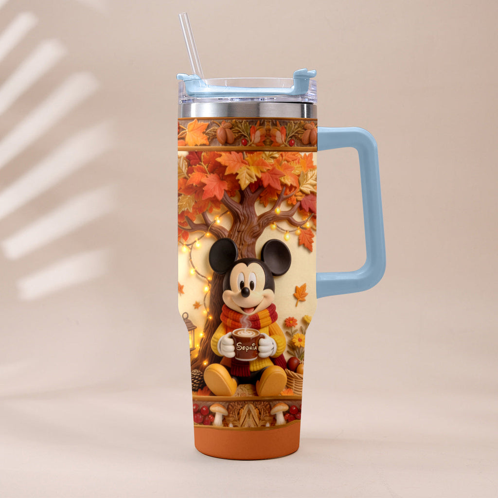 Personalized Fall Tumbler with Plush Charm for Gifts Tumbler With Plush Charm GradoCreations