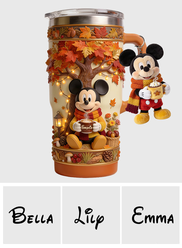 Personalized Fall Tumbler with Plush Charm for Gifts Tumbler With Plush Charm GradoCreations