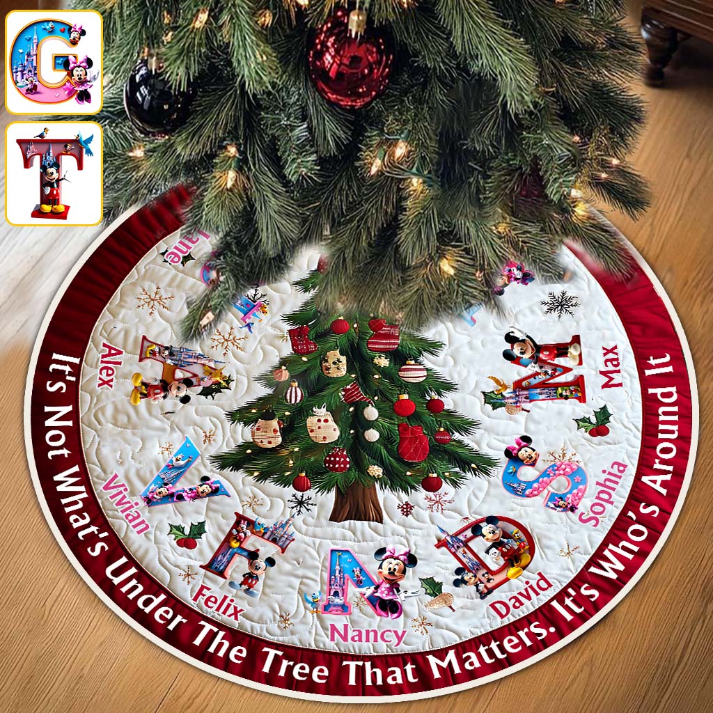 Personalized Magical Family Tree Skirt for Christmas Celebration Tree Skirt GradoCreations