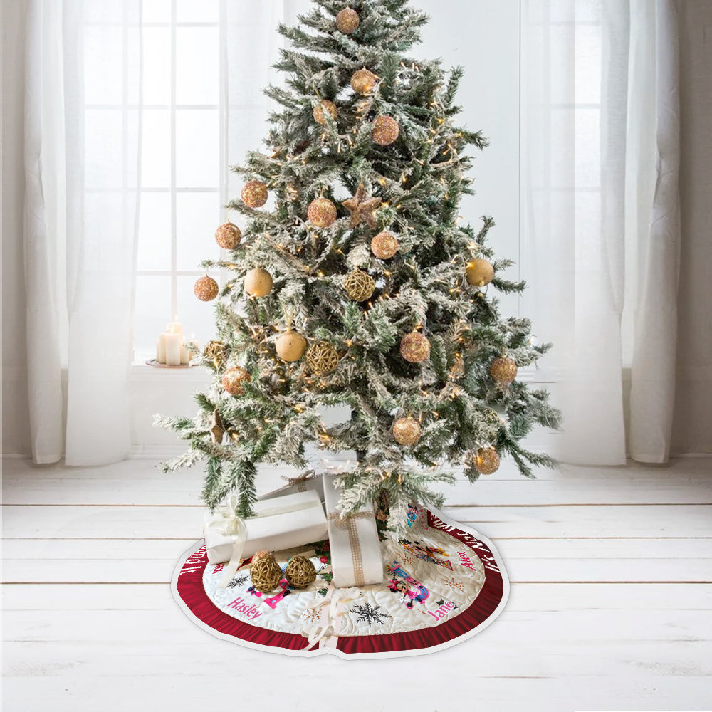 Personalized Magical Family Tree Skirt for Christmas Celebration Tree Skirt GradoCreations