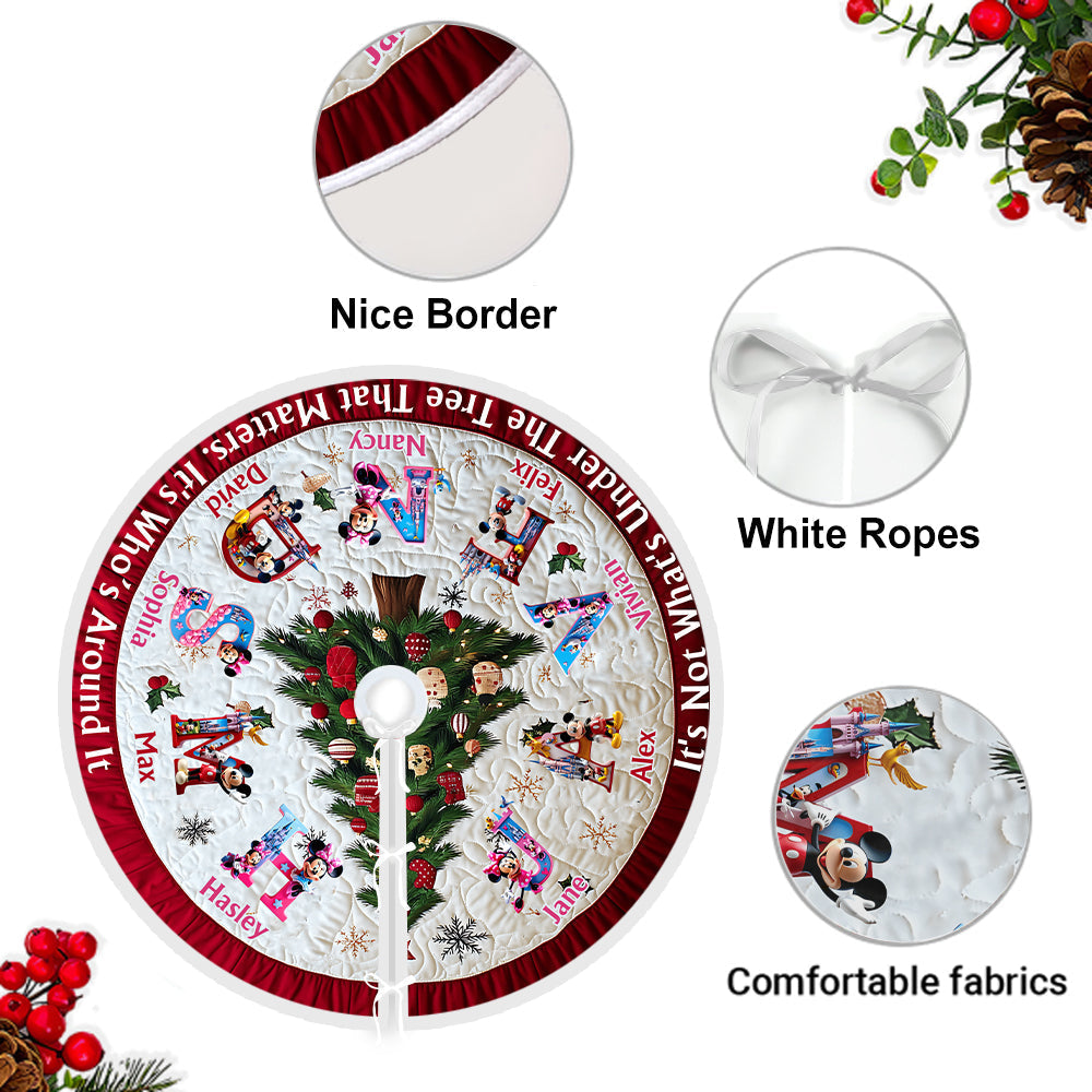Personalized Magical Family Tree Skirt for Christmas Celebration Tree Skirt GradoCreations