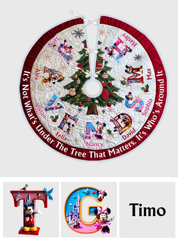 Personalized Magical Family Tree Skirt for Christmas Celebration Tree Skirt GradoCreations