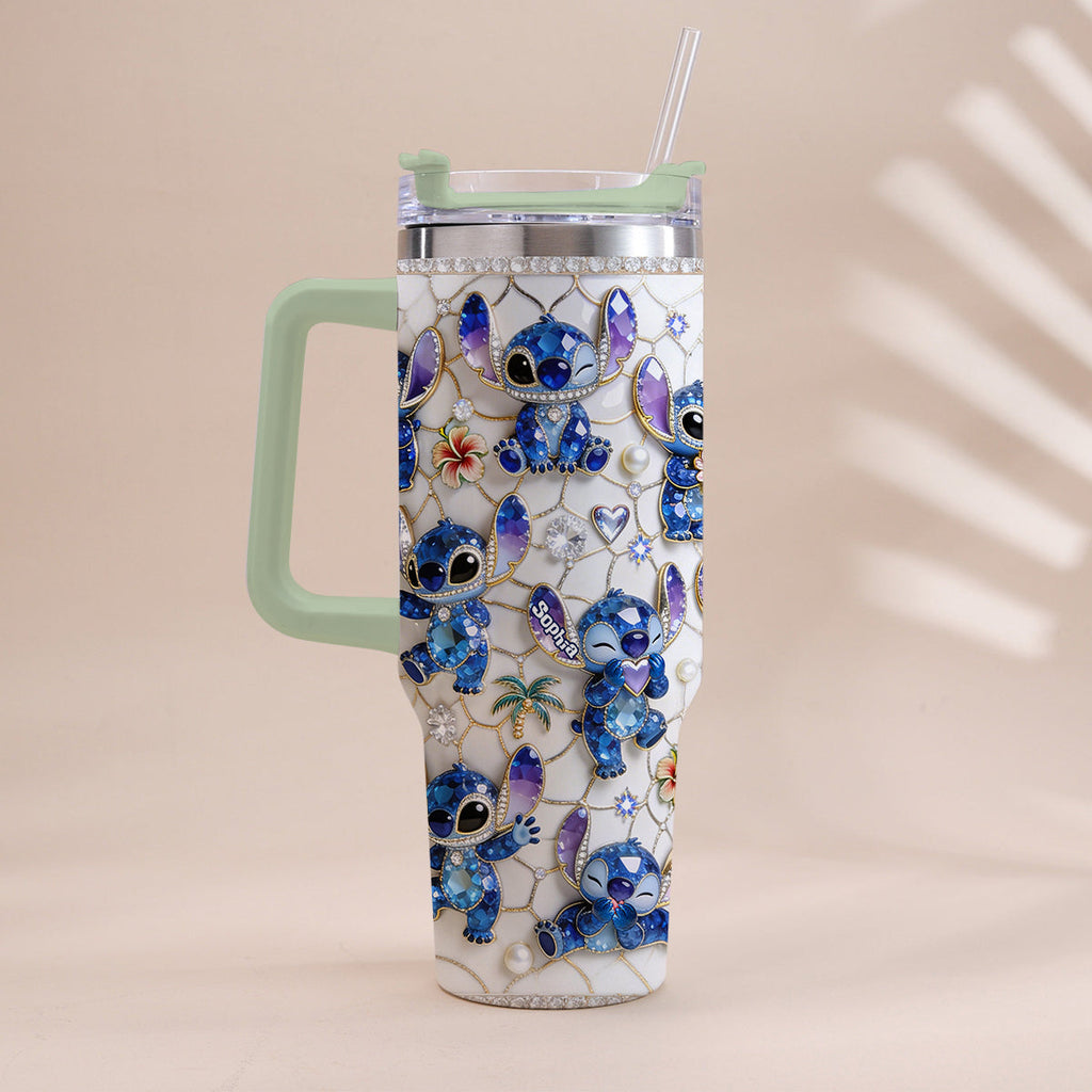 Personalized Ohana Tumbler with Handle Custom Name Gift for Family Tumbler With Handle GradoCreations