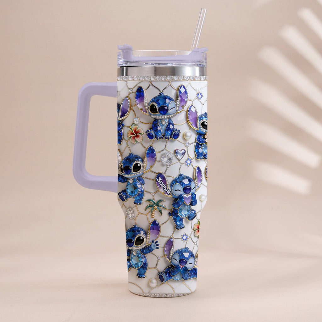 Personalized Ohana Tumbler with Handle Custom Name Gift for Family Tumbler With Handle GradoCreations