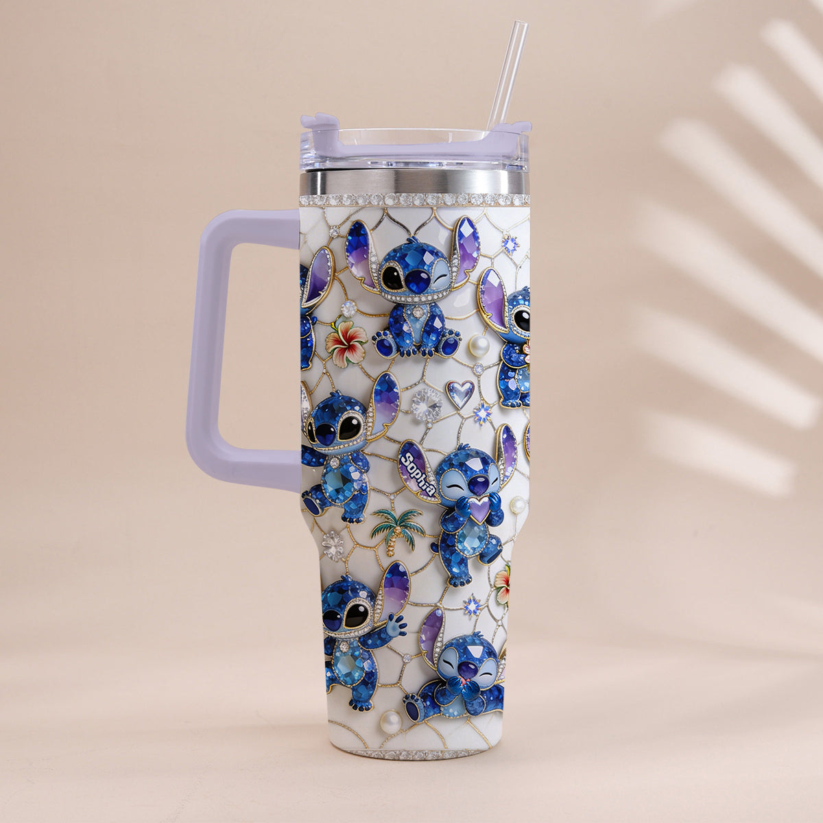 Personalized Ohana Tumbler with Handle Custom Name Gift for Family Tumbler With Handle GradoCreations