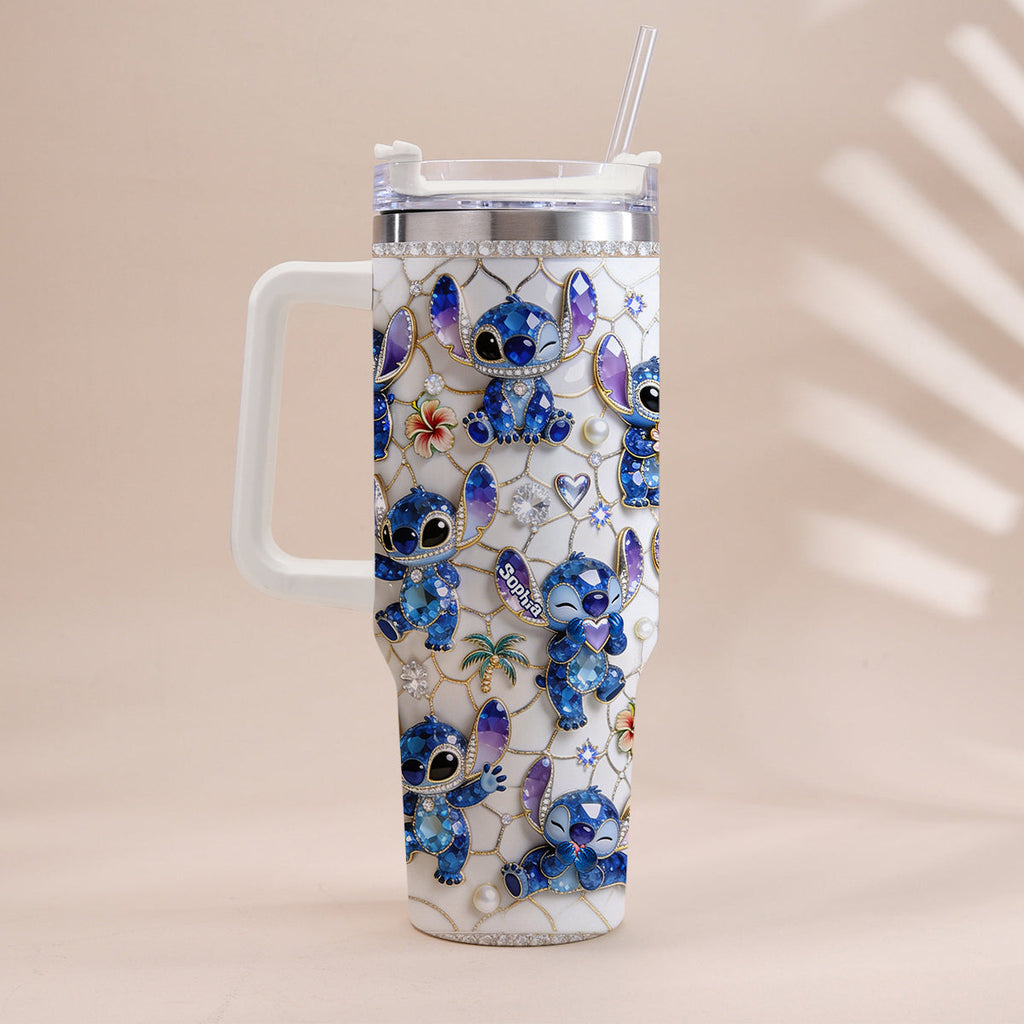 Personalized Ohana Tumbler with Handle Custom Name Gift for Family Tumbler With Handle GradoCreations