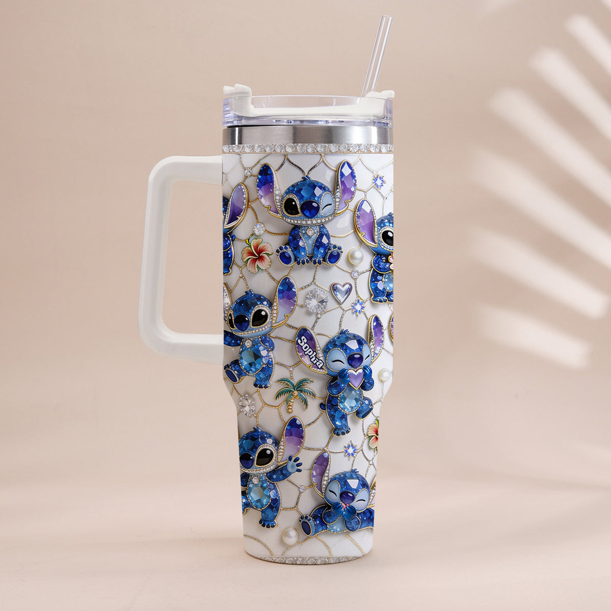 Personalized Ohana Tumbler with Handle Custom Name Gift for Family Tumbler With Handle GradoCreations