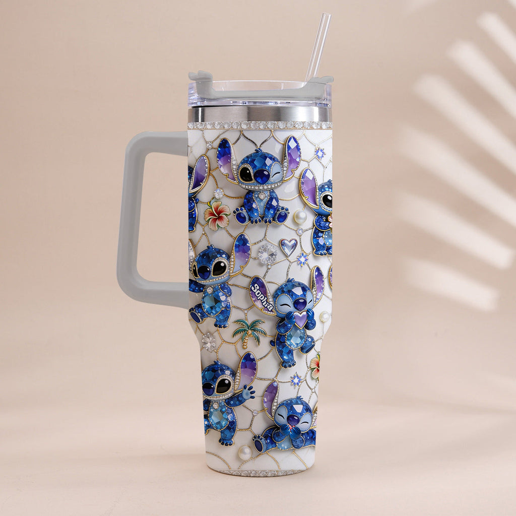 Personalized Ohana Tumbler with Handle Custom Name Gift for Family Tumbler With Handle GradoCreations