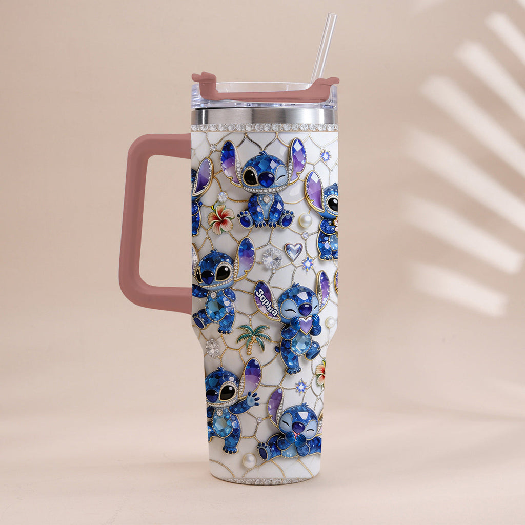 Personalized Ohana Tumbler with Handle Custom Name Gift for Family Tumbler With Handle GradoCreations