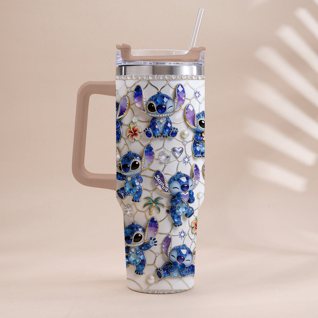 Personalized Ohana Tumbler with Handle Custom Name Gift for Family Tumbler With Handle GradoCreations