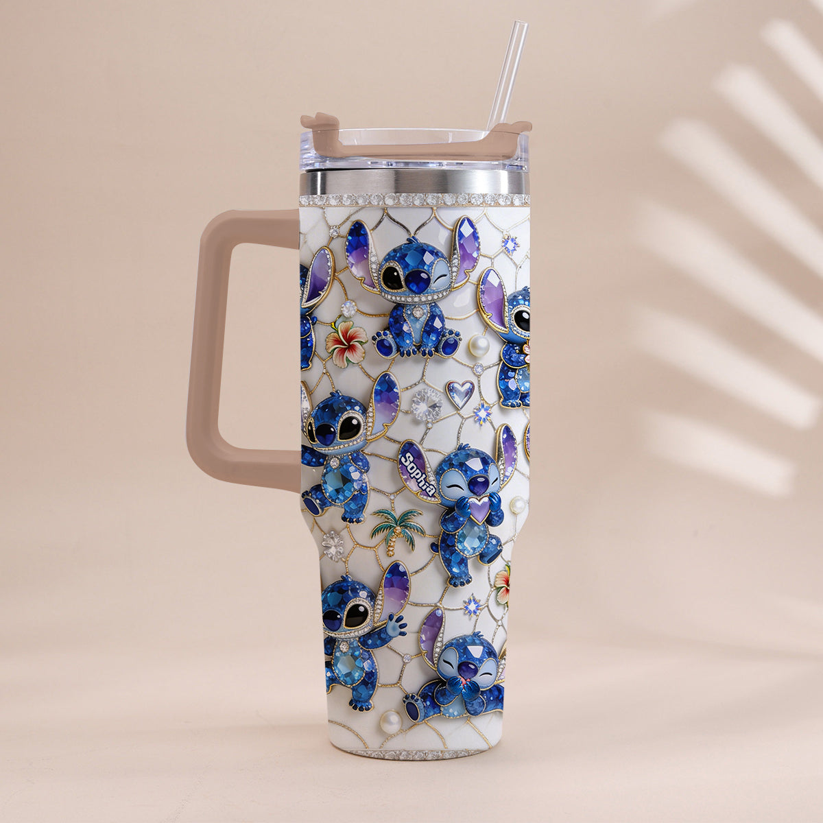 Personalized Ohana Tumbler with Handle Custom Name Gift for Family Tumbler With Handle GradoCreations