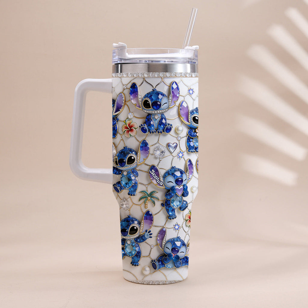Personalized Ohana Tumbler with Handle Custom Name Gift for Family Tumbler With Handle GradoCreations